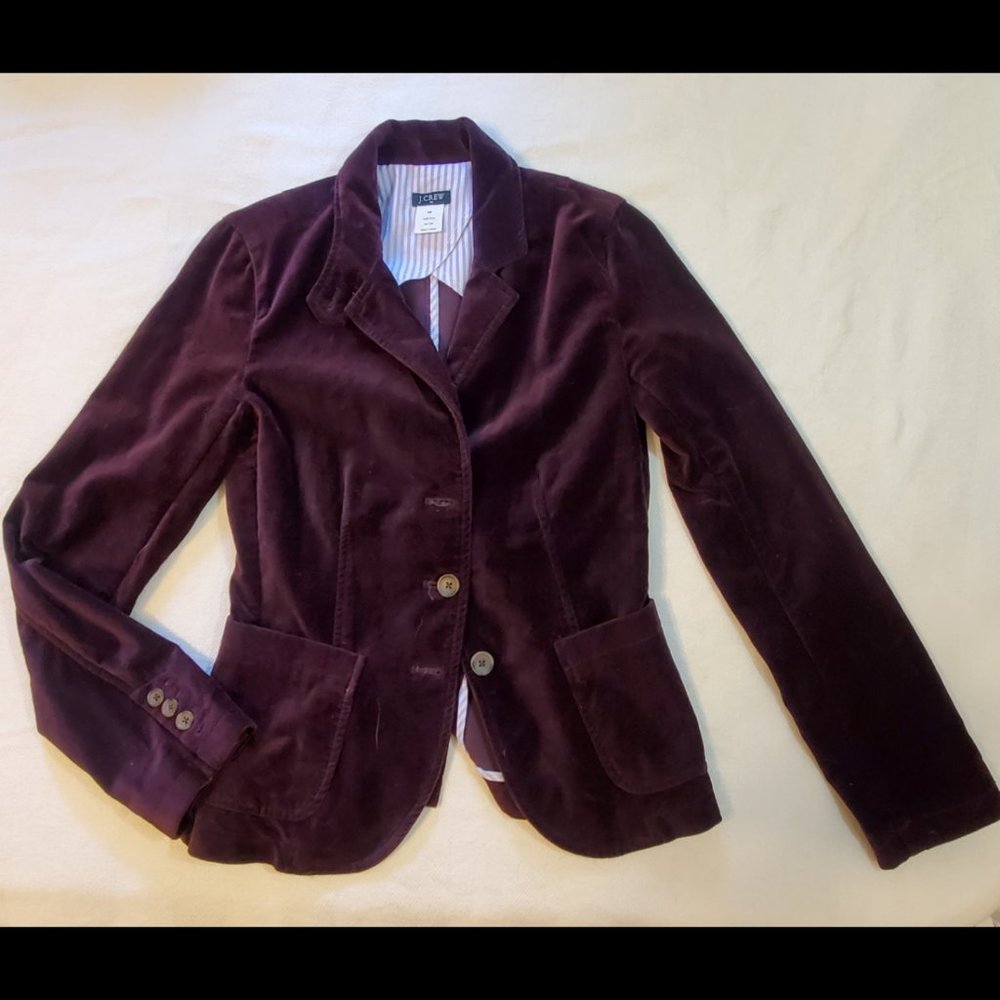 J. Crew velvet suit blazer - Eggplant purple XS 0